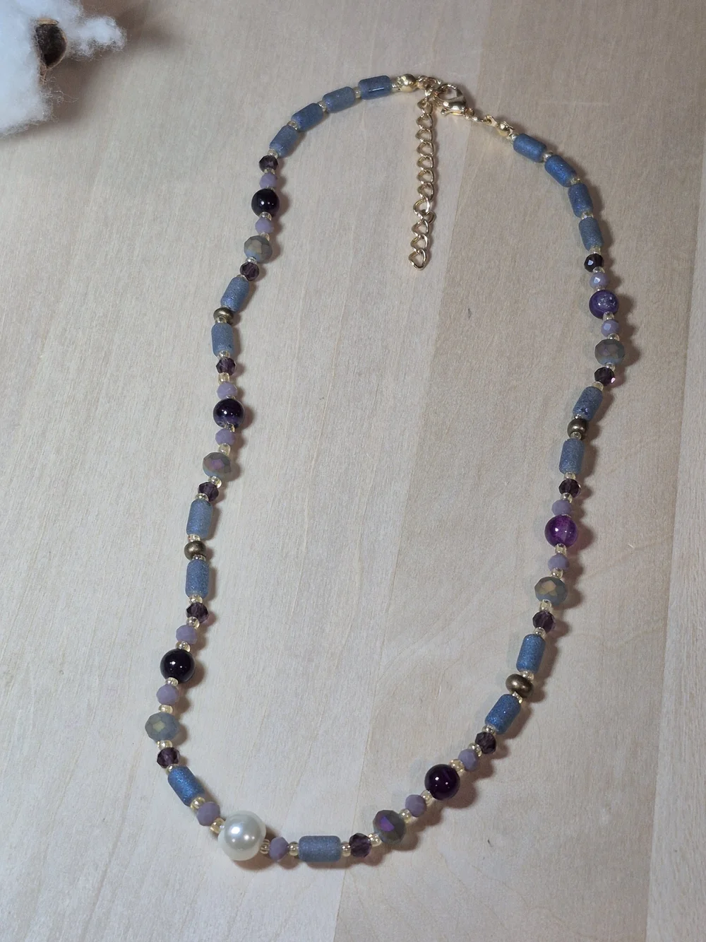 💜💙NEW💜💙 BEAUTIFUL!! Freshwater Pearl & Natural Stone & Glass Beads Necklace